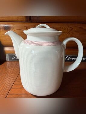 FLORIDA by Thomas Coffee Tea Pot Rosenthal made in Germany white w/ pink trim